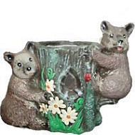 Фигура садовая МЕДВЕДИ НА ПНЕ КАШПО/1