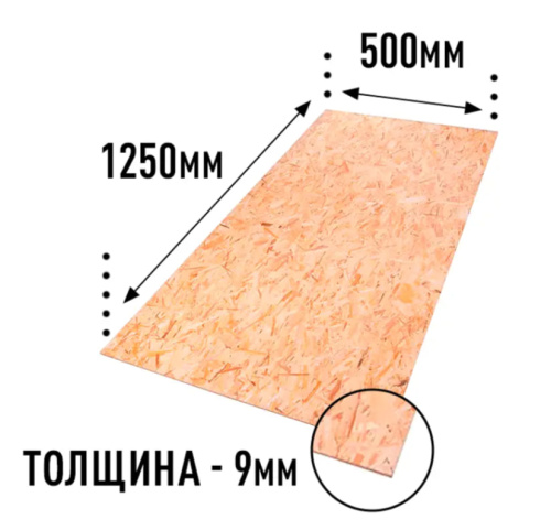 Плита OSB  - 3  1250*500* 9мм