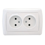 Розетка UNIVersal Маргарита 2-м СП 16А б/з белая М0102