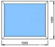 Окно ПВХ 1200*1000мм однокамерное глухое