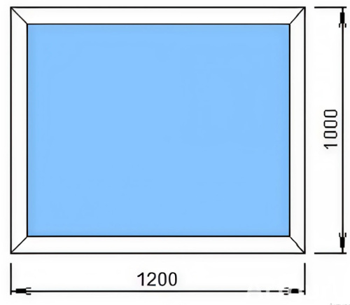 Окно ПВХ 1200*1000мм однокамерное глухое
