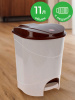 Ведро (контейнер) для мусора Step/квадра 15л с крышкой и педалью (28*33*41см) кофейный