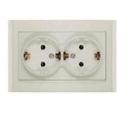 1062124 Розетка 2-м СП Бриллиант с заземл. сл. кость UNIVersal 7948752