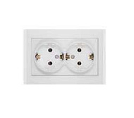1062095	Розетка UNIVersal  Бриллиант 2-м СП с заземл. бел. 7947533