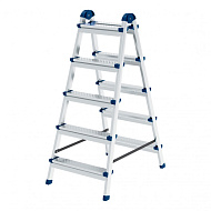 97985 Стремянка двухсторонняя Сибртех 5 ступеней, сталь профиль, стальные ступени