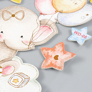 Наклейка EVA интерьерная "Слоник с шариками и звёздами" 41 х 31,5 см.