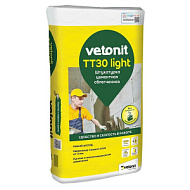 Штукатурка цементная облегченная Weber Vetonit TT30 Light, 25кг/48/