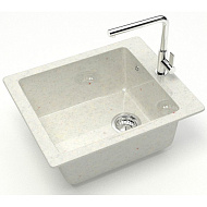 Z8Q7 Мойка кухонная Bergg Линди Granit хлопок, литьевой мрамор, глянцевая, 195*425*500 мм