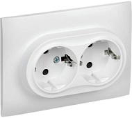 Розетка 2-м SKANDY 16А с заземл. защ. штроки в сборе SK-R07W арктич. бел. IEK