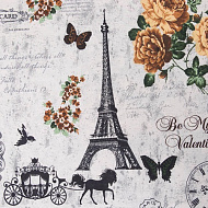 Постельное белье "Этель" 2 сп Парижские сезоны175*215 см, 200*220 см, 70*70 см -2 шт,100% хл, бязь