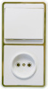 Блок комбинированный БЭЛЛА  БКВР-037 (1-клавишный выключатель + розетка), ободок под золото