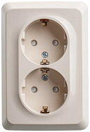 Розетка 2-м ОП Этюд 16А 250В угловая защ. шторки с заземл. крем. SchE PA16-108K ,397811
