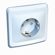 87956 Розетка SchE Этюд 1-м СП 16А с/з кремовая РС16-003К