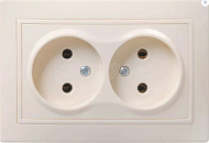 245474 Розетка 2-м СП Кварта 10А IP20 без заземл. крем. IEK ERK23-K33-10-DM