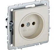 Розетка IEK BRITE РС10-1-0-БрКр 10А без заземл. без защ. шторок беж. BR-R10-10-K10