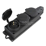 496114  Колодка 3-м "КОМПАКТ" однофазная  с заглушками (каучук) UNIVersal 1323