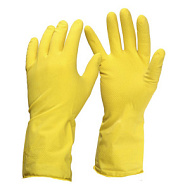 Перчатки латексные MERCATOR, размер XL, хозяйственные, желтые