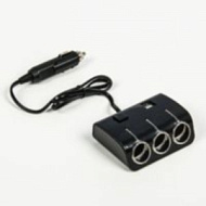 3130966 Разветвитель прикуривателя, 3 гнезда 2 USB с подстветкой и вкл/ выкл черный