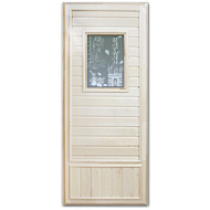 Дверное полотно со стеклом Эконом Девушка в баньке 1850*750, коробка липа