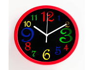 Часы настенные, серия: Детские "Цветные цифры", дискретный ход, d-20 см