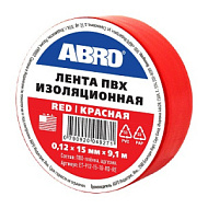 Изолента ABRO. (15 мм х 9,1 м) красная