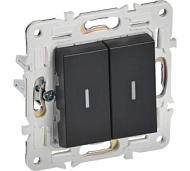 Выключатель 2-кл. SKANDY 10А SK-V09Bl с индикацией черн. IEK SK-V20-1-10-K02