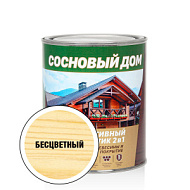 Декоративно-защитный состав для древесины СОСНОВЫЙ ДОМ, бесцветный, 0,8л