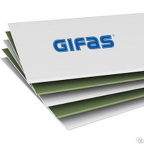 Гипсокартон GIFAS 1200х2500х9,5 мм влагостойкий/65/