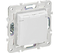 Розетка 1-м SKANDY 16А IP44 с заземл. защ. штроки с крышкой SK-R11W арктич. бел. IEK SK-R16-1