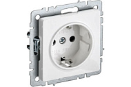 Розетка IEK BRITE РС11-1-0-БрБ 16А с заземл. без защ. шторки бел. BR-R11-16-K01