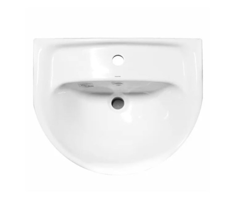 WB.PD/Etalon/55-C/WHT.G/S1 Раковина Sanita Эталон 55 ВКС, белый, с отверстием, без пьедестала