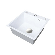 KN505003  Кухонная мойка Knois, белая, нерж. сталь, 500*500*220 мм