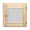 Форточка для бани деревянная со стеклопакетом 0,5х0,5м с фурнитурой (лиственница)