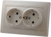 248419 Розетка 2-м СП Мира с/з керам. жемчуж. белый перламутр 701-3030-127 ,