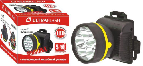 Фонарь налобный 909LED7 (7LED 1 режим; 3хR6 черн.) Ultraflash 11782,321817