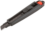 10322 Нож FIT технический  Профи 18 мм усиленный прорезиненный, дополнит. пластиковый прижим, черный