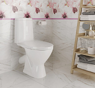 Унитаз-компакт Cersanit JUST 031, белый, 2 режима, термопласт с микролифтом KO-JUS031-3/6-PL