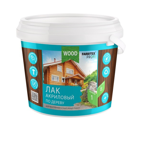 Лак по дереву FARBITEX акриловый, универсальный , 0,9л