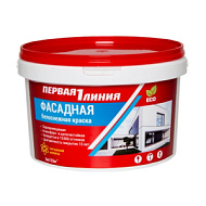 Краска "Первая линия" акриловая, фасадная, белоснежная 3,0 кг