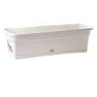 Ящик балконный Ангора Классик пластиковый мрамор, с поддоном 71 см, 10 л