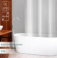 9579984 Штора для ванной SAVANNA «Квадраты», 180×180 см, PEVA, белая