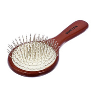 Расческа деревянная массажная круг с металлическими зубчиками 19,5*9,5*3,5 см