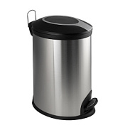 Ведро для мусора Санакс Премиум 12л, хром/черный 612