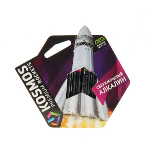 Элемент питания алкалиновый LR03 KOSMOS premium ROCKETS (блист. 4шт) Космос KOSLR03ROCKETS4BL, 273494