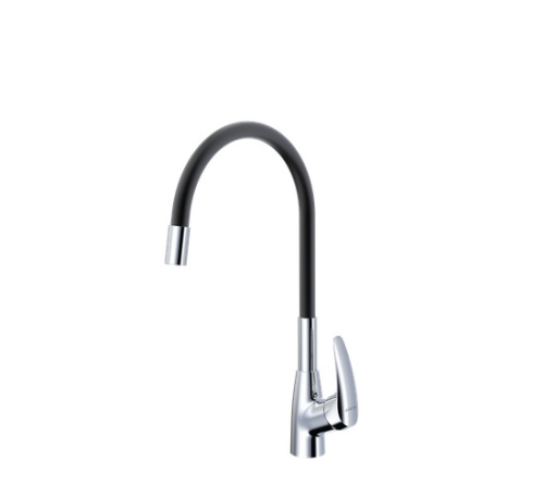 AV9007B Смеситель для кухни AVRORA Kitchen с высоким гибким  изливом черный