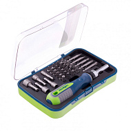 13337 Отвертка реверсивная Сибртех с набором бит и торцевыми головками, 35 шт, CrV