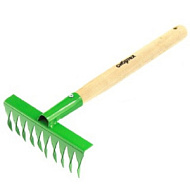 Грабли 10-зубые витые Сибртех 200*390 мм стальные, деревянная рукоятка