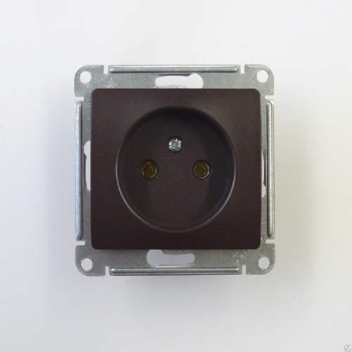 Механизм розетки 1-м СП Glossa 16А IP20 без заземл. шоколад SchE GSL000841 , 400490