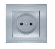 1062159 Розетка 1-м СП Бриллиант 16А IP20 серебр. Universal 7949834