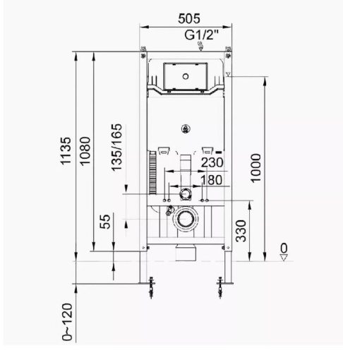 Скрытая система инсталляции для подвесного унитаза Comforty с клавишей управления CF3